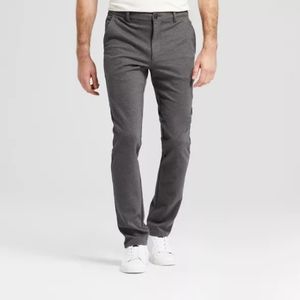 Sweatpant style knit, flat front pants
